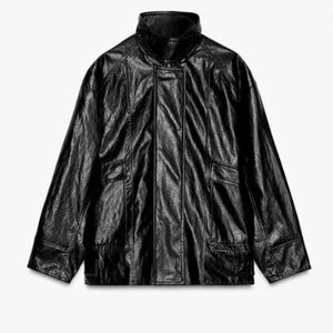 Zara New Woman Faux Leather Jacket from the ZW Collection
